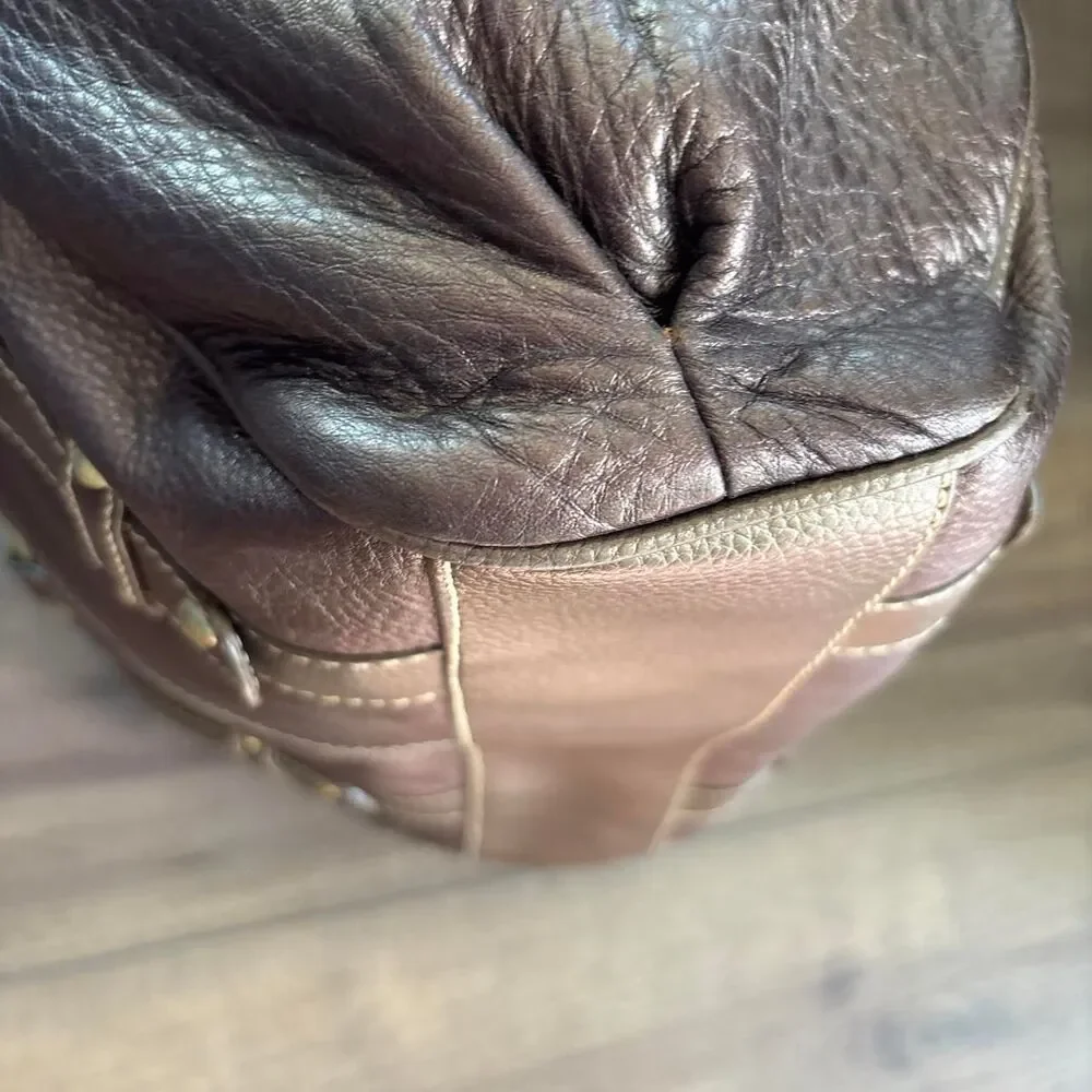 Coldwater Creek Pebbled Leather Tote Chain Bag